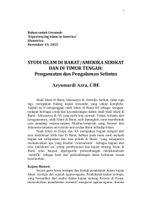 studi islam di barat dan di timur tengah: pengamatan