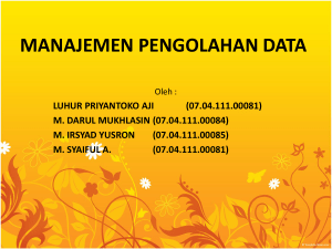 MANAJEMEN PENGOLAHAN DATA