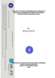 analisis strategi pengembangan komoditas unggulan agribisnis di