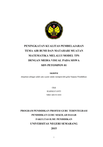 peningkatan kualitas pembelajaran tema air bumi dan