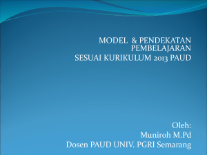 Model-model pembelajaran PAUD - Dinas Pendidikan Kota Semarang