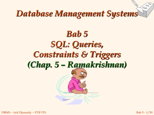 SQL: Queries, Programming, Triggers - E