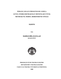 perancangan struktur sel surya level energi rendah dan menengah