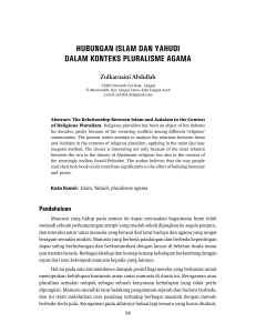 hubungan islam dan yahudi dalam konteks