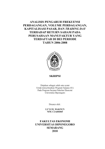 analisis pengaruh frekuensi perdagangan, volume