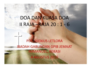 doa dan kuasa - By GPIB Immanuel Bekasi