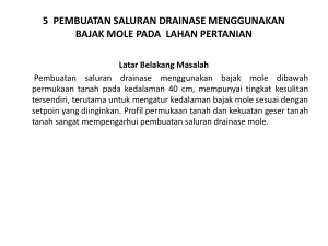 pembuatan saluran drainase menggunakan bajak