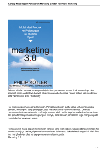 Konsep Masa Depan Pemasaran: Marketing 3.0 dan New Wave