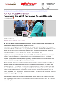 Kemenkes dan WHO Kampanye Edukasi Diabets