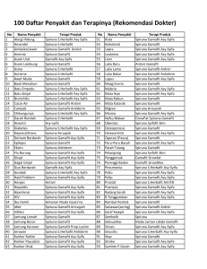 100 Daftar Penyakit dan Terapinya (Rekomendasi