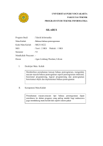 Silabus – Bahasa-Bahasa Pemrograman