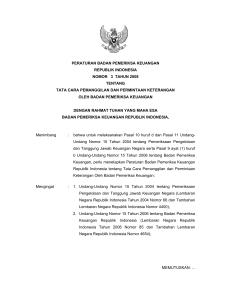 peraturan badan pemeriksa keuangan republik indonesia nomor 3