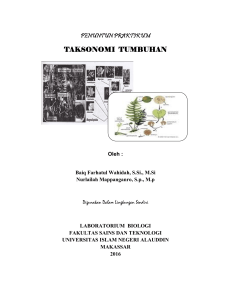 taksonomi tumbuhan - Biologi UIN Alauddin Makassar