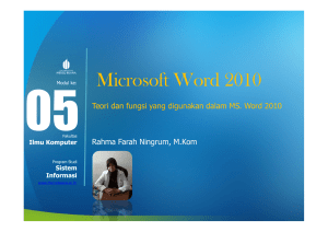 Microsoft Word 2010 - Universitas Mercu Buana