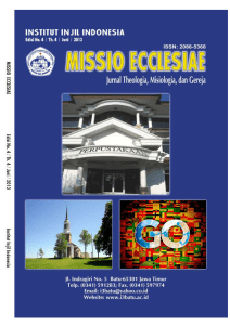MISSIO ECCLESIAE Jurnal Institut Injil Indonesia Edisi No. 4/Th. 4
