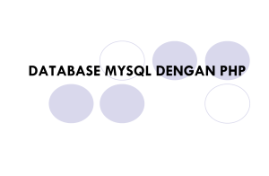 DATABASE MYSQL DENGAN PHP
