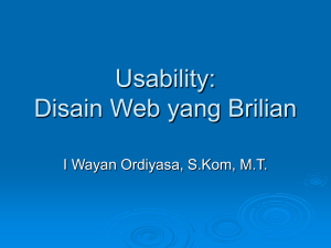 Usability: Disain Web yang Brilian