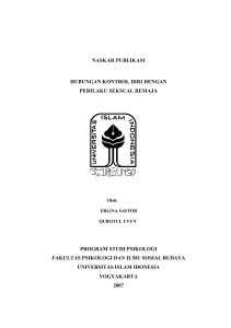 naskah publikasi hubungan kontrol diri dengan perilaku seksual