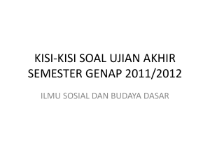 KISI-KISI SOAL UJIAN AKHIR SEMESTER GENAP 2011/2012