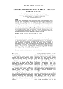 Jurnal Teknik Kimia USU, Article in press (2012) EKSTRAK DAUN