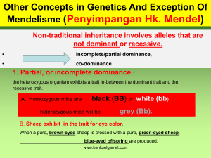 Mendelisme (Penyimpangan Hk. Mendel)