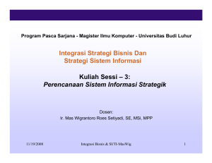 Integrasi Strategi Bisnis Dan Strategi Sistem Informasi