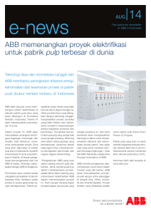 ABB memenangkan proyek elektrifikasi untuk pabrik pulp terbesar di
