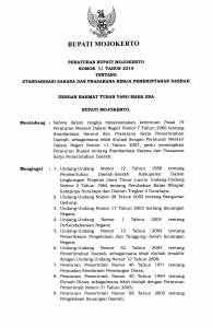 Perbup No 52 2014 Ttg Standarisasi Sarana Dan Prasarana Kerja