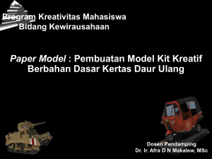 Paper Model : Pembuatan Model Kit Kreatif