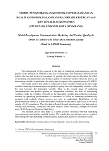 51 model pengembangan komunikasi pemasaran dan kualitas