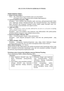 SELAYANG PANDANG KEBIJAKAN PUBLIK Istilah Kebijakan