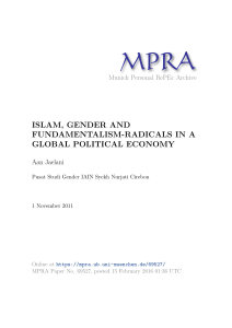 islam, gender and fundamentalism-radicals in a global political