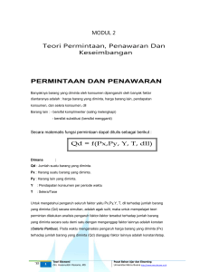 MODUL 2 Teori Permintaan, Penawaran Dan Keseimbangan