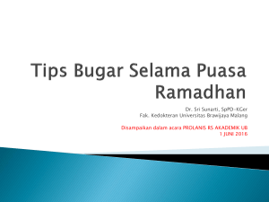 Tips bugar selama puasa Ramadhan - POLIKLINIK UB