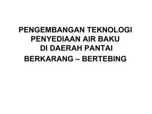 pengembangan teknologi penyediaan air baku di daerah pantai