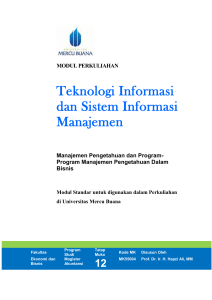 Modul Teknologi Informasi dan Sistem Informasi Manajemen [TM12].