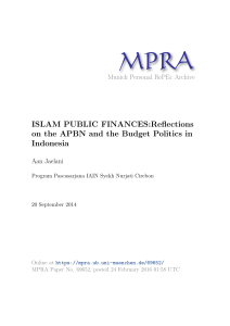 ISLAM PUBLIC FINANCES:Reflections on the APBN and the Budget