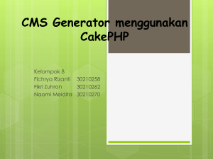 CMS Generator menggunakan CakePHP