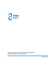 Ringkasan Analisa dan Diskusi Manajemen Kuartal III 2015 Toba