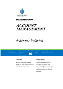 Anggaran / Budgeting - Universitas Mercu Buana