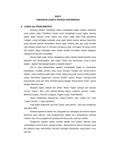 BAB II HUBUNGAN LOGIKA, BAHASA DAN MANUSIA