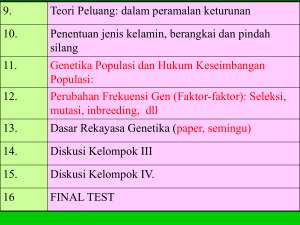 (frekuensi Gen r meningkat dlm pop).