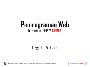 Sintaks PHP-2 ARRAY - TP ~ teguh pribadi