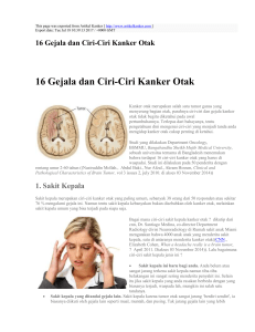 16 Gejala dan Ciri-Ciri Kanker Otak : Artikel Kanker : http://www
