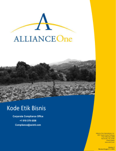 Kode Etik Bisnis - Alliance One International