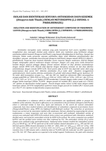 ISOLASI DAN IDENTIFIKASI SENYAWA ANTIOKSIDAN DAUN