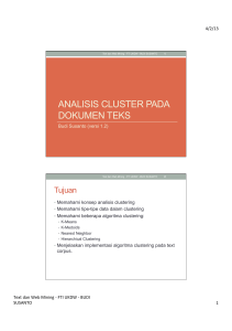 ANALISIS CLUSTER pada DOKUMEN TEKS