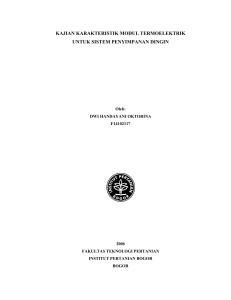 kajian karakteristik modul termoelektrik untuk sistem