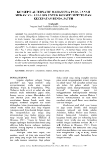 konsepsi alternatif mahasiswa pada ranah mekanika: analisis untuk