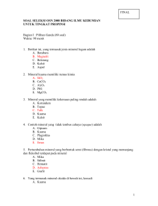 1 SOAL SELEKSI OSN 2008 BIDANG ILMU